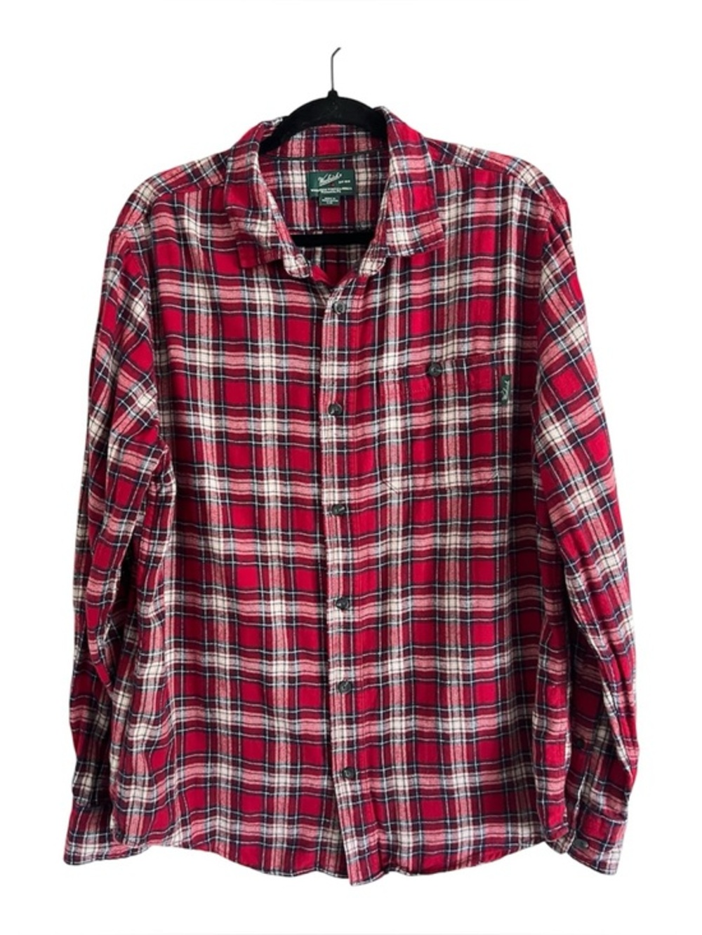 Woolrich Flannel Plaid Cotton Button Down Shirt Sz Large